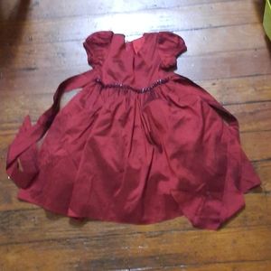 Red dimples toddler girls gown